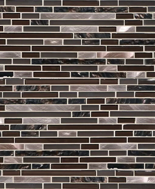 BA1129 Brown Color Glass Metal Kitchen Backsplash Tile