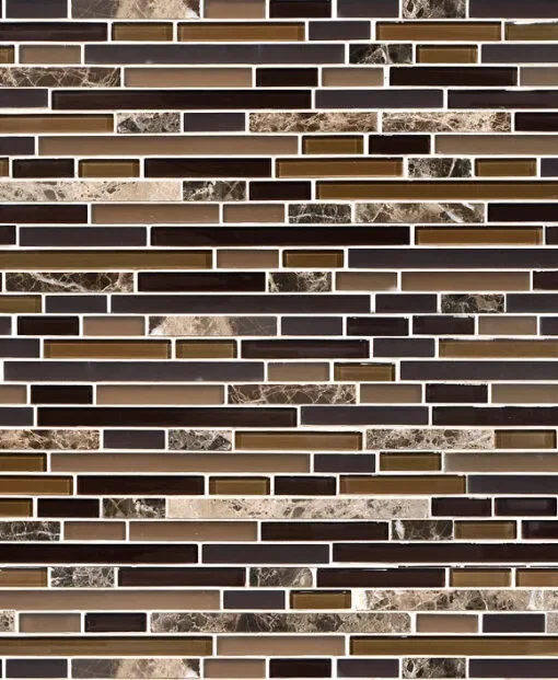 BA1201- Brown marble glass mixed kitchen backsplash tile from Backsplash.com