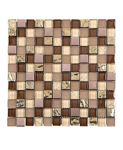 Brown Beige Gold Glass Kitchen Backsplash Tile BA1142