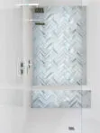 Bathroom Shower Blue Glass Herringbone Backsplash Tile BA5507