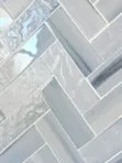 Blue Glass Large Herringbone Mosaic Backsplash Tile BA5507 5
