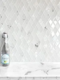 Rhomboid White Glass Mosaic Backsplash Tile BA5502