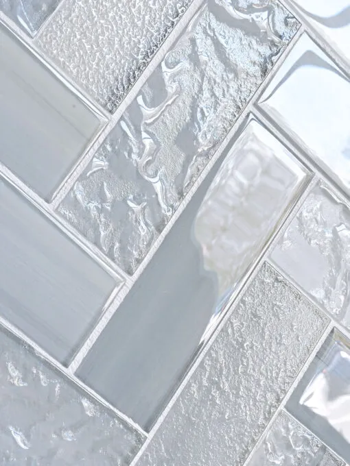Blue Glass Large Herringbone Mosaic Backsplash Tile BA5507 2
