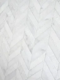 White modern marble chevron mosaic backsplash tile BA631613