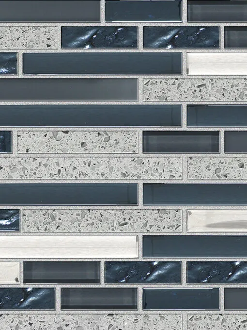 Gray Blue Quartz Glass Kitchen Backsplash Tile Cabinet Cambria Countertop BA62037