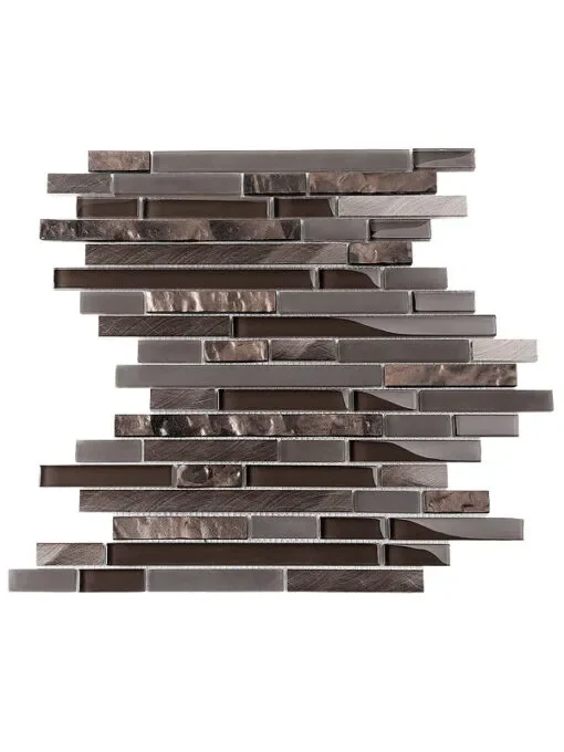 Brown Color Glass Metal Kitchen Backsplash Tile