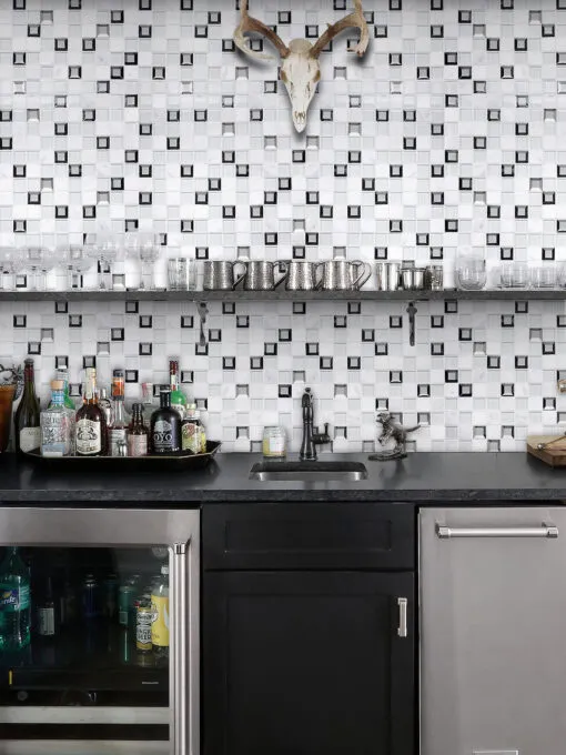 Bar Design Modern Glass Marble Backsplash Tile BA62047