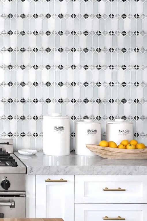 Calacatta Marble Countertop White Marble Glass Backsplash Tile