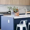 Backsplash for Blue Cabinets
