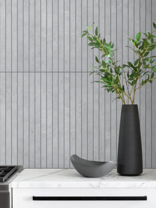 Modern Long Porcelain Gray Mosaic Tile BA4503